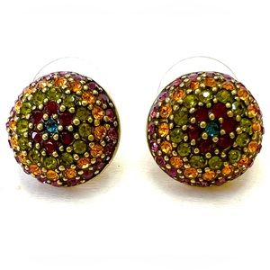 Heidi Daus 🆕 Swarovski Crystals multi colored pierced earrings